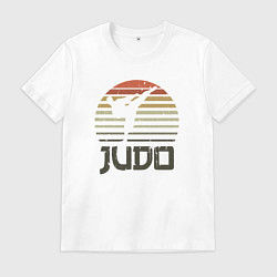 Футболка хлопковая мужская Judo fighter, цвет: белый