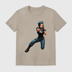 Футболка хлопковая мужская Джилл Валентайн Resident Evil, цвет: миндальный