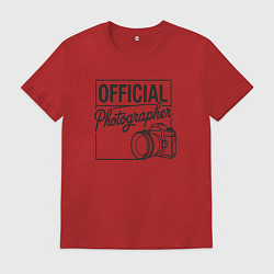 Футболка хлопковая мужская Официальный фотограф, цвет: красный
