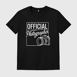 Футболка хлопковая мужская Официальный фотограф, цвет: черный