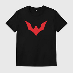 Футболка хлопковая мужская Red Batman logo, цвет: черный