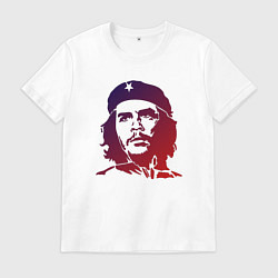 Футболка хлопковая мужская Че Гевара в виде градиентной иллюстрации, цвет: белый