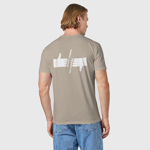 Мужская футболка Лучше поздно чем никогда / Миндальный – фото 4