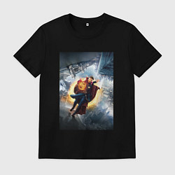 Футболка хлопковая мужская Стрэндж, цвет: черный