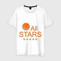 Футболка хлопковая мужская All stars (баскетбол), цвет: белый