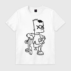 Футболка хлопковая мужская Bart Simpsons Zombie, цвет: белый
