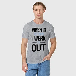 Футболка хлопковая мужская Twerk it out, цвет: меланж — фото 2