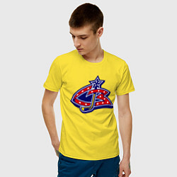 Футболка хлопковая мужская HC Columbus Blue Jackets цвета желтый — фото 2