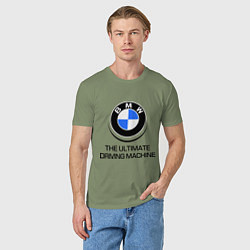 Футболка хлопковая мужская BMW Driving Machine, цвет: авокадо — фото 2