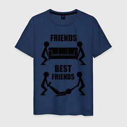 Футболка хлопковая мужская Best friends, цвет: тёмно-синий