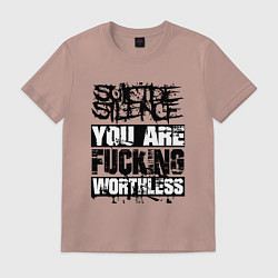 Футболка хлопковая мужская Suicide Silence: You are Fucking, цвет: пыльно-розовый