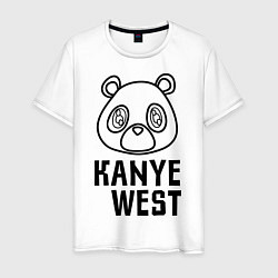 Футболка хлопковая мужская Kanye West Bear, цвет: белый