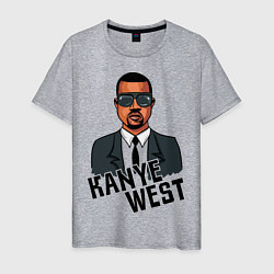 Футболка хлопковая мужская Kanye West, цвет: меланж