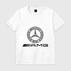 Футболка хлопковая мужская AMG, цвет: белый