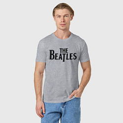 Футболка хлопковая мужская The Beatles, цвет: меланж — фото 2