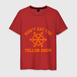 Футболка хлопковая мужская Dont eat the yelow snow, цвет: красный