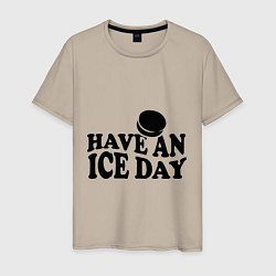 Футболка хлопковая мужская Have an ice day, цвет: миндальный