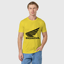 Футболка хлопковая мужская Honda Motor, цвет: желтый — фото 2