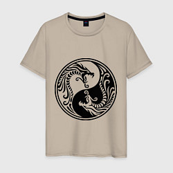 Мужская футболка Два дракона Инь Янь