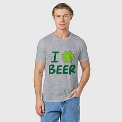 Футболка хлопковая мужская Love beer, цвет: меланж — фото 2