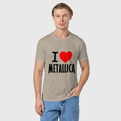 Футболка хлопковая мужская I love Metallica, цвет: миндальный — фото 2