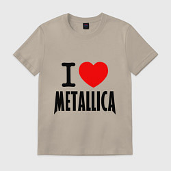 Футболка хлопковая мужская I love Metallica, цвет: миндальный