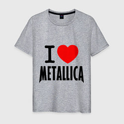 Футболка хлопковая мужская I love Metallica, цвет: меланж