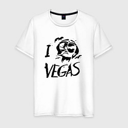 Футболка хлопковая мужская I Love Vegas, цвет: белый