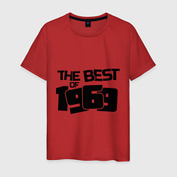 Футболка хлопковая мужская The best of 1969, цвет: красный