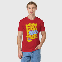 Футболка хлопковая мужская Bart: Eat my shorts, цвет: красный — фото 2