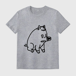 Футболка хлопковая мужская Pig, цвет: меланж