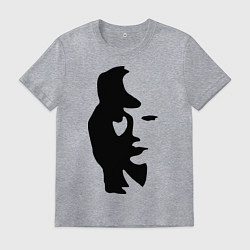 Футболка хлопковая мужская Саксофонист или девушка, цвет: меланж