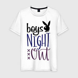 Футболка хлопковая мужская Boys night out, цвет: белый