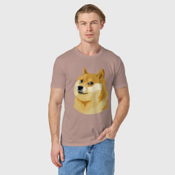 Футболка хлопковая мужская Doge, цвет: пыльно-розовый — фото 2