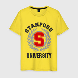 Футболка хлопковая мужская Stanford University, цвет: желтый