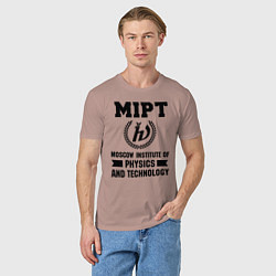 Футболка хлопковая мужская MIPT Institute, цвет: пыльно-розовый — фото 2