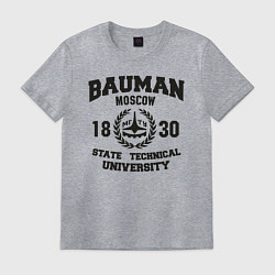 Футболка хлопковая мужская BAUMAN University, цвет: меланж