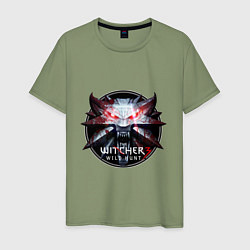 Футболка хлопковая мужская The Witcher 3, цвет: авокадо
