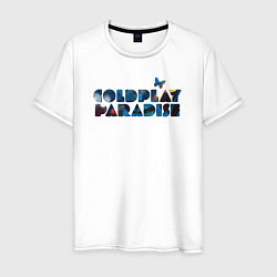 Футболка хлопковая мужская Coldplay Paradise, цвет: белый