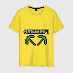 Футболка хлопковая мужская Minecraft Hero, цвет: желтый