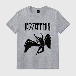 Футболка хлопковая мужская Led Zeppelin Swan, цвет: меланж