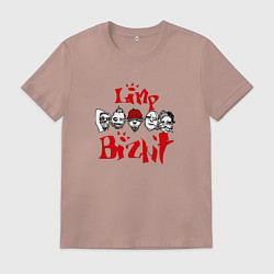 Футболка хлопковая мужская Limp Bizkit Faces, цвет: пыльно-розовый