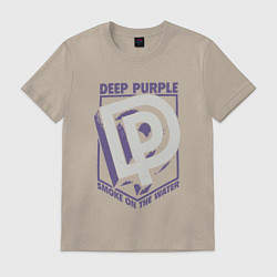 Футболка хлопковая мужская Deep Purple: Smoke on the water, цвет: миндальный