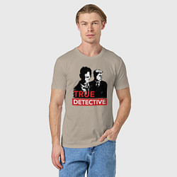 Футболка хлопковая мужская True Detective, цвет: миндальный — фото 2