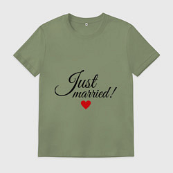 Футболка хлопковая мужская Молодожёны, цвет: авокадо