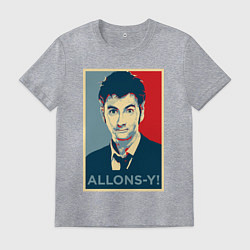 Футболка хлопковая мужская Allons-y Poster, цвет: меланж