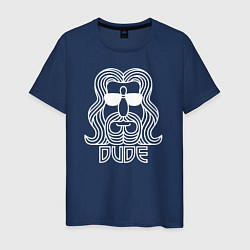 Футболка хлопковая мужская DUDE, цвет: тёмно-синий