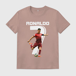 Футболка хлопковая мужская Ronaldo 07, цвет: пыльно-розовый