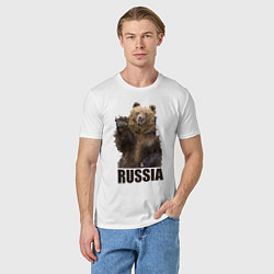 Футболка хлопковая мужская Russia: Poly Bear, цвет: белый — фото 2