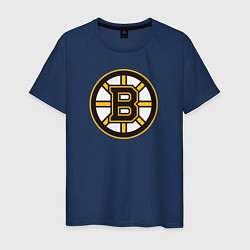 Футболка хлопковая мужская Boston Bruins, цвет: тёмно-синий